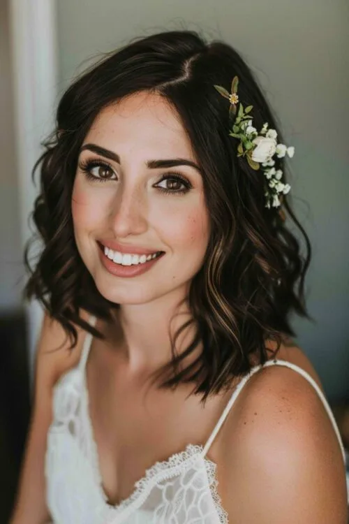 Bob de la novia de novia moderna con olas