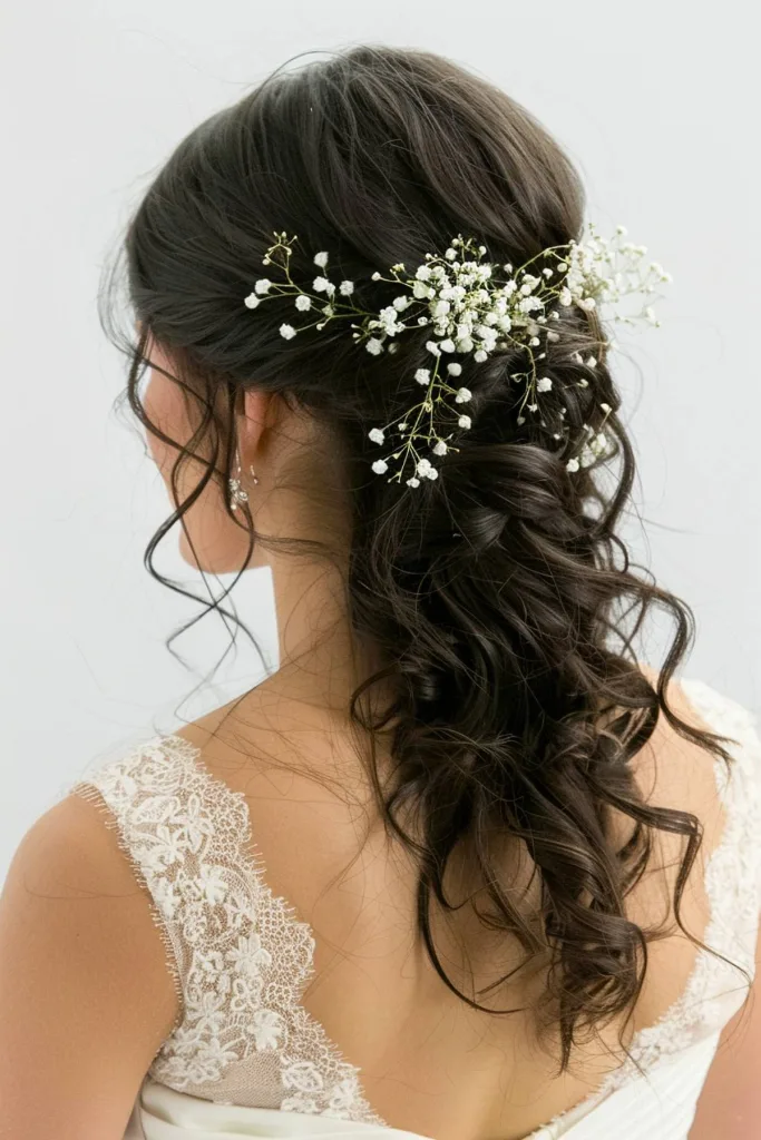 Peinado de novia semirecogido Roseline