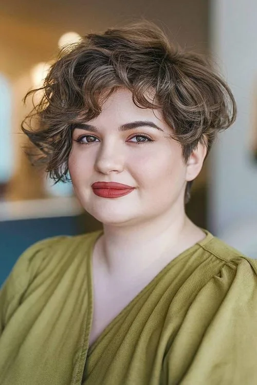 Peinados de Cabello Ondulado con Flequillo para Mujeres con Cara Redonda