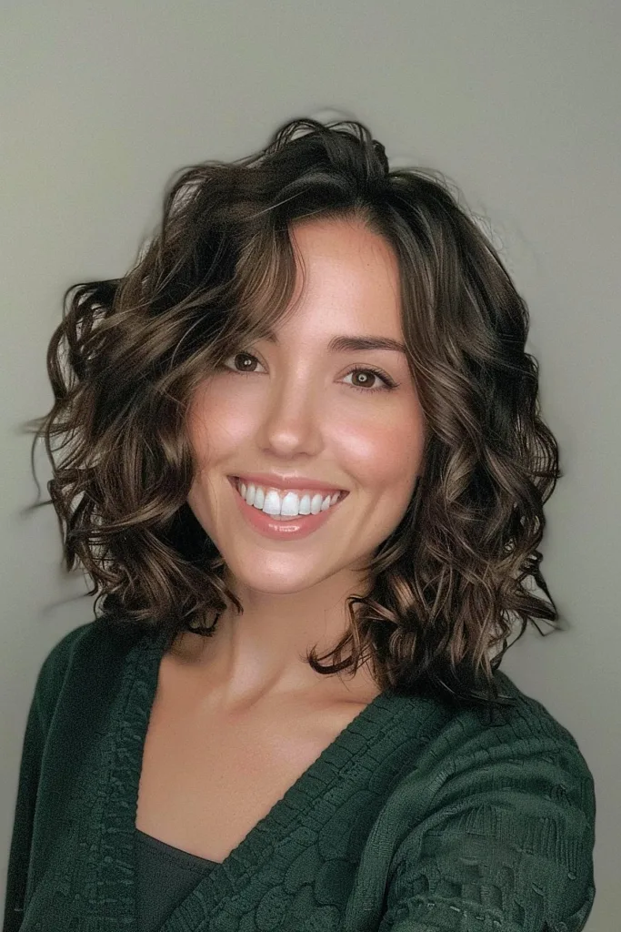 cabello ondulado rizado mujer