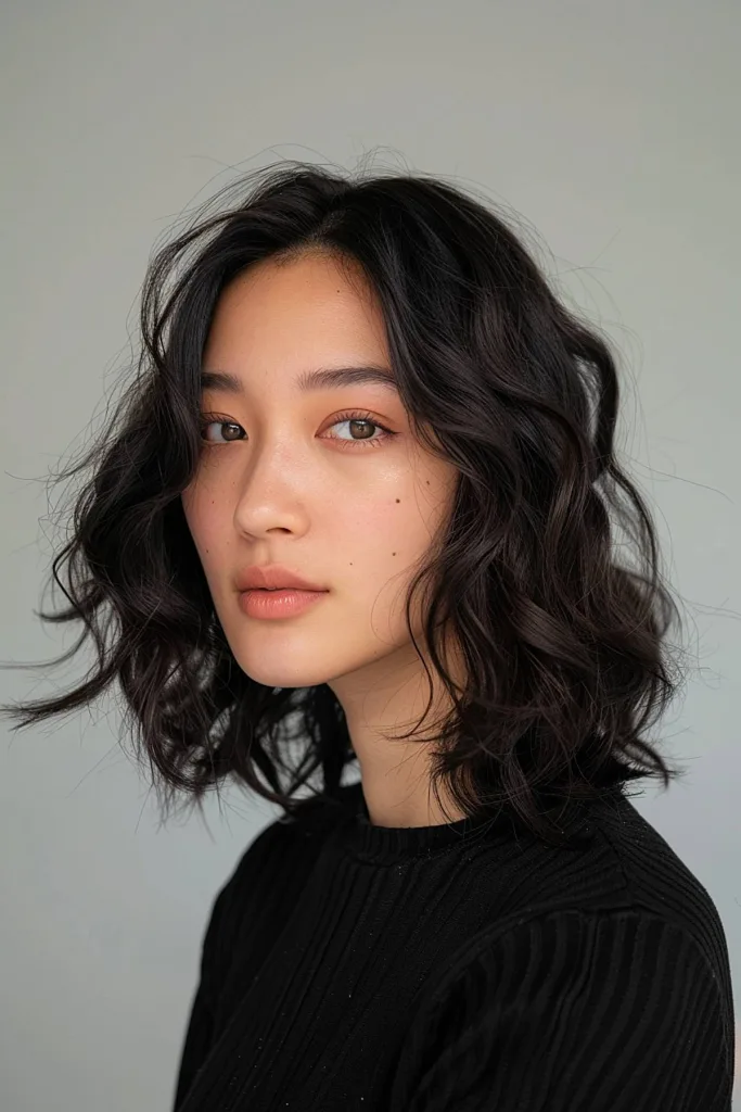 Lindo peinado rizado ondulado