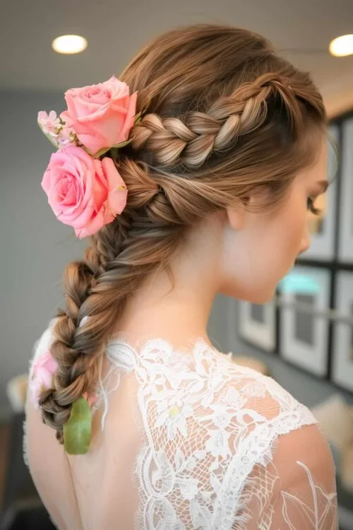 peinado de boda para cabello de media melena
