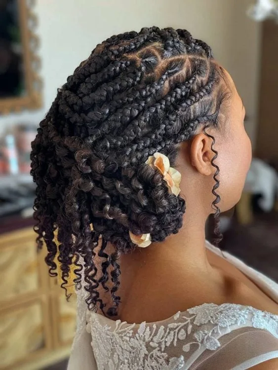 trenzas de cajas de bodas peinado