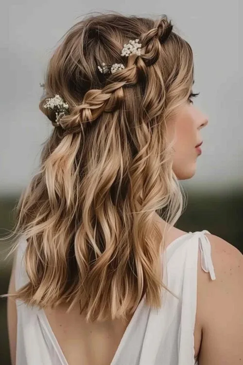 trenzas y olas inspiradas en Boho