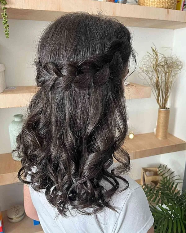 Trenza de corona holandesa ondulada